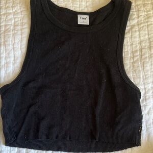 TNA Black Ribbed Crop Top
